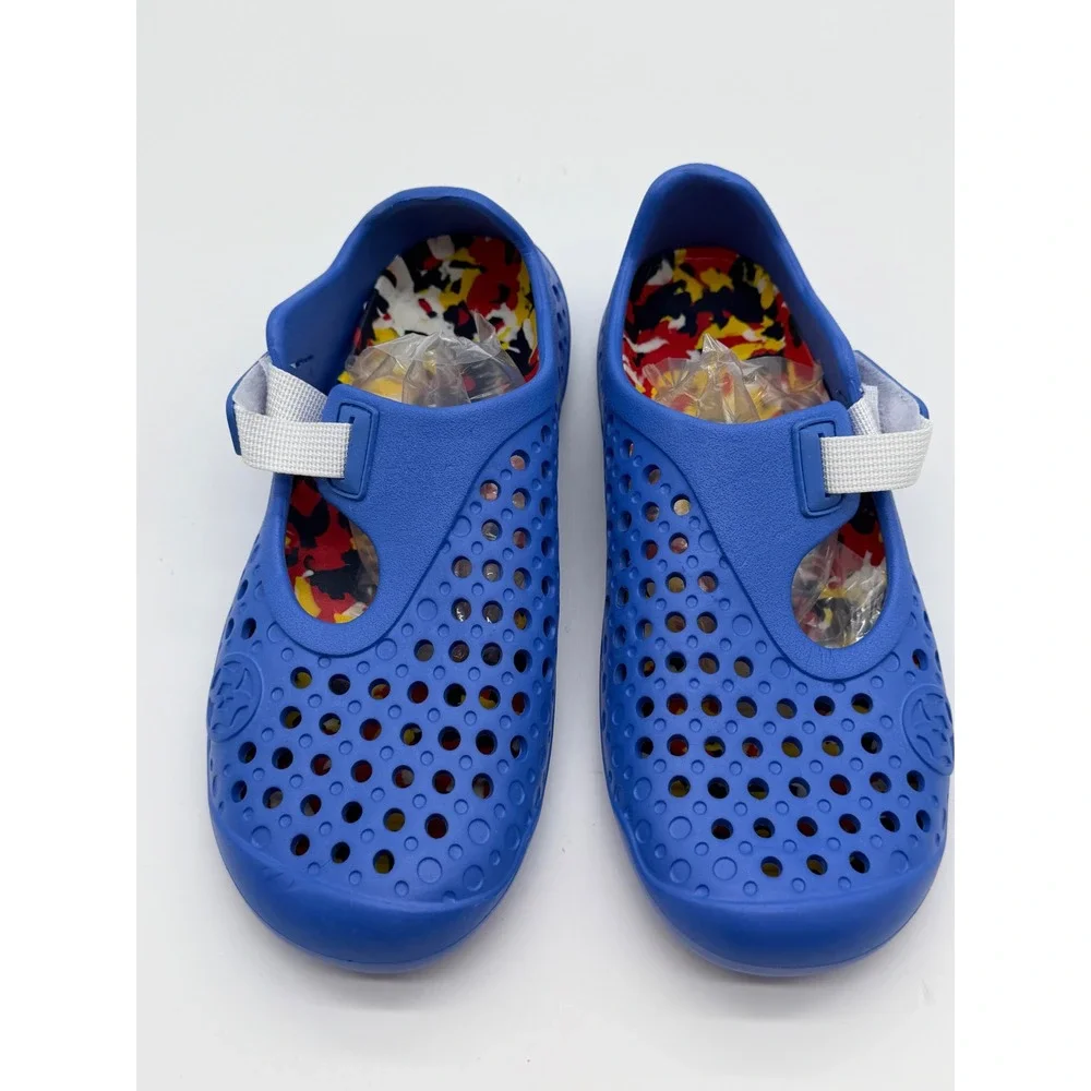Blue Perforated Kids Water Shoes Slip On Camo Insole Size 35 EU